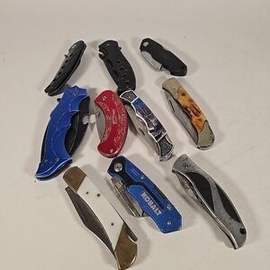 Lot of 10 Folding Knives